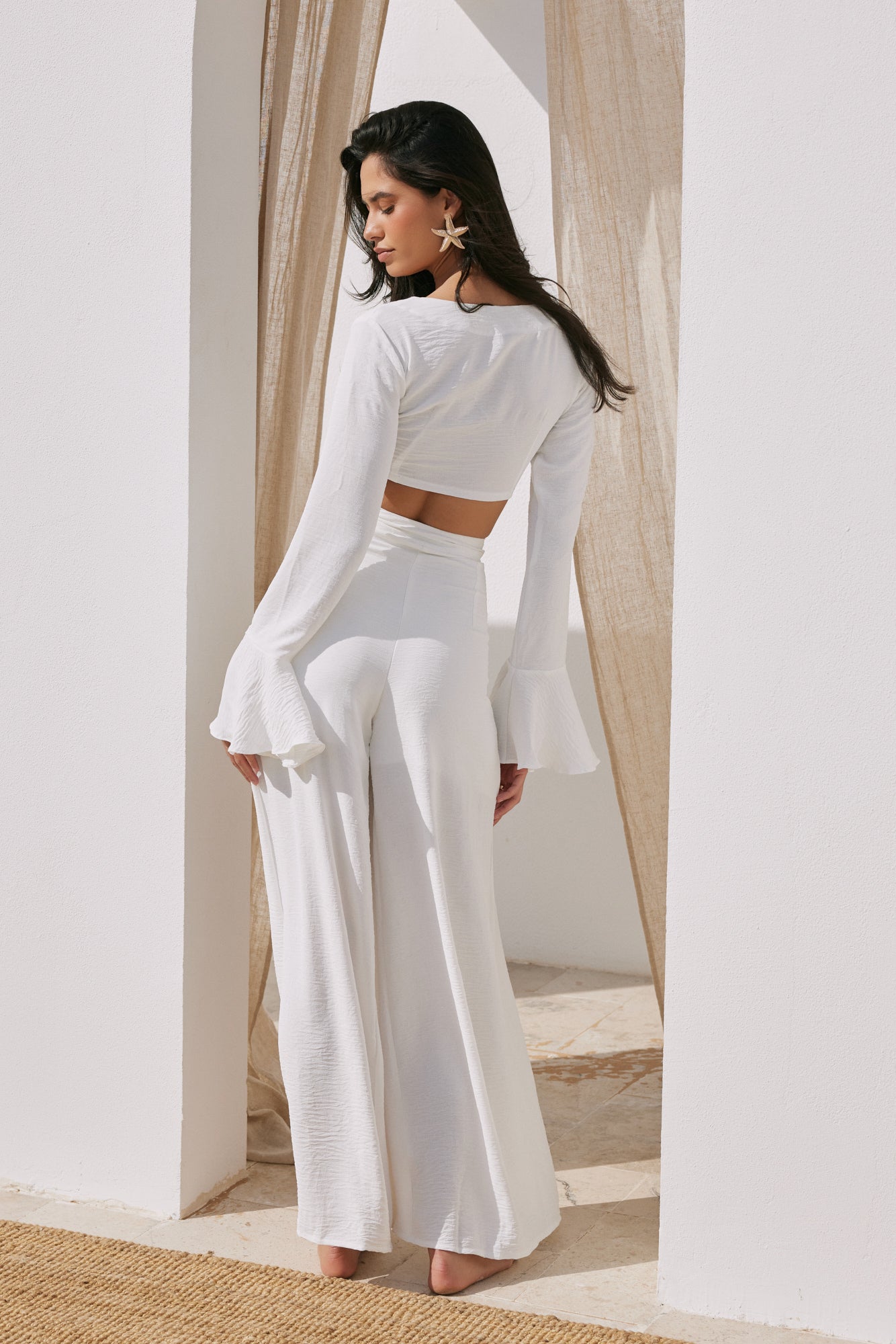 Stella Open Leg Pants White