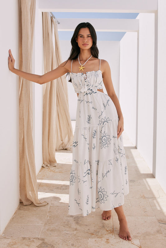 Nina Midi Dress White
