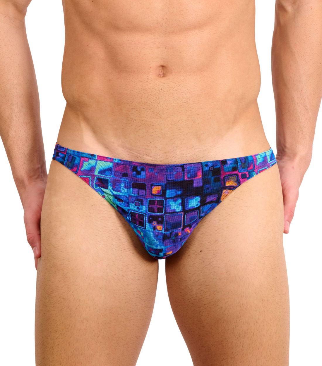 Mosaic Tan Through Swim Micro Brief