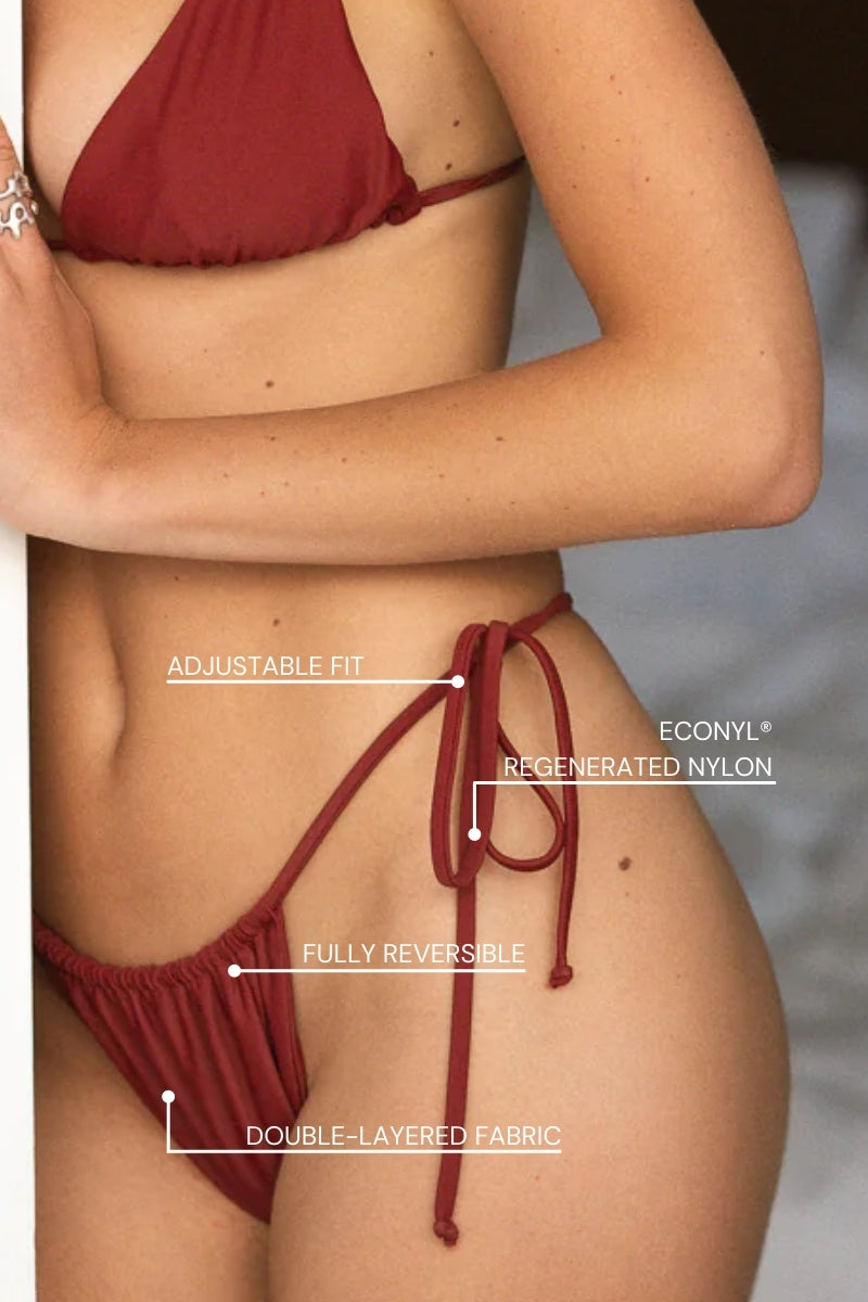 Bordeaux Tie Bottoms